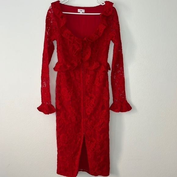 LPA Alba Dress in Red Size Small Revolve - Picture 3 of 15